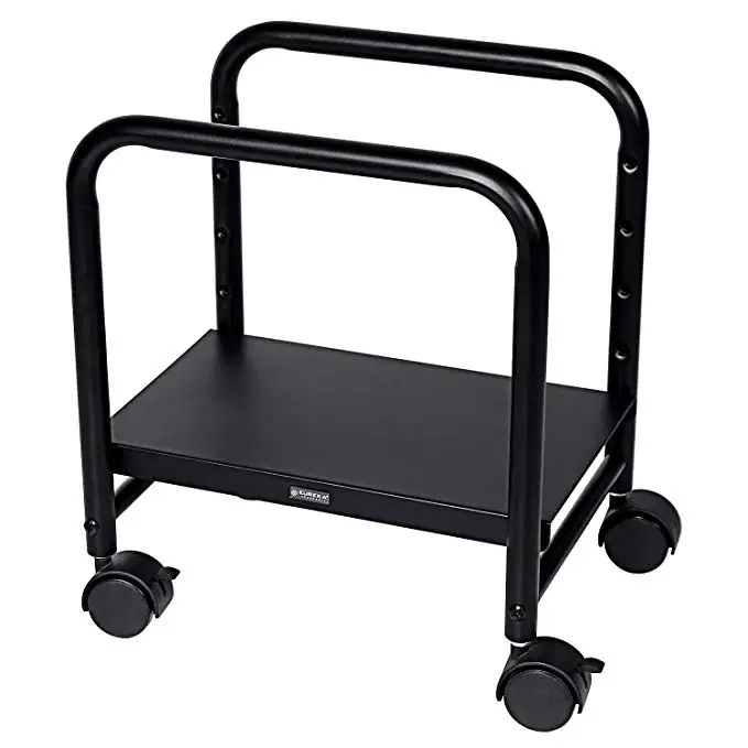 Modern Metal CPU Cart Adjustable Stand Rolling Caster Wheels Iron Bedroom School Gym Adjustable Height Computer Tower Stand