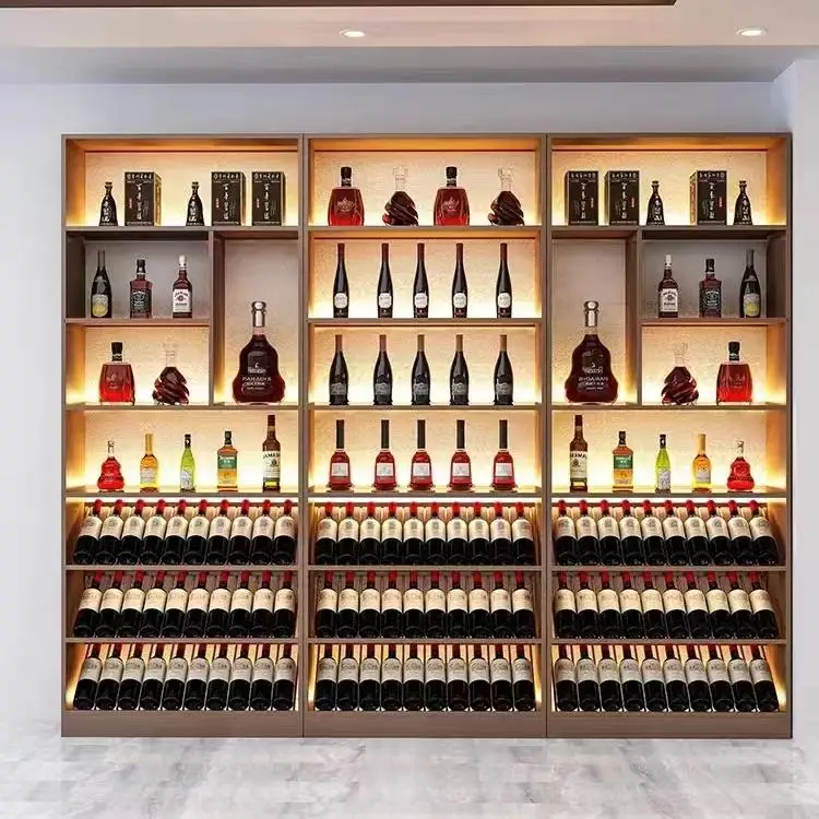 Wooden Wall-Mounted Wine Cabinet for Living Room for Home Hotel Wine Cellar Home Bar Furniture