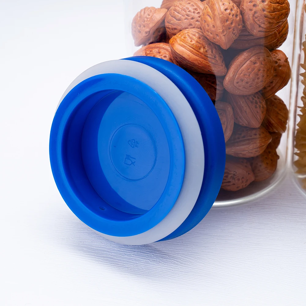 Hot Selling Airtight Container Glass Food Cookie Storage Jar With Plastic Lid