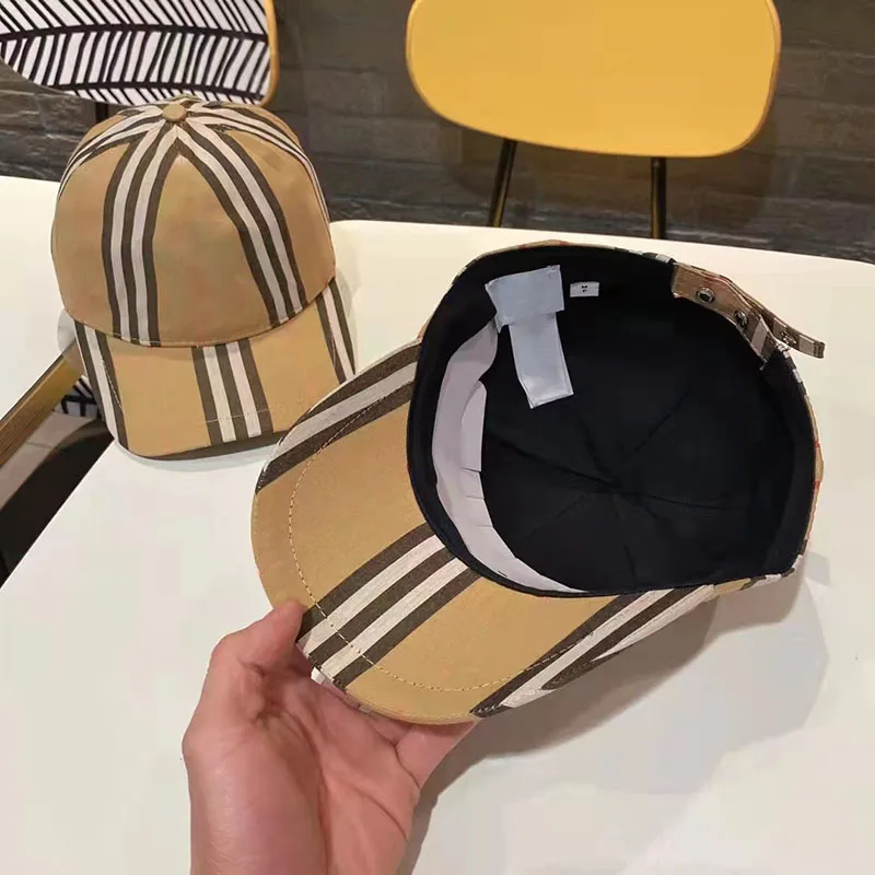 Luxury Lettering Baseball Cap Designer Stripe Adjustable Sun Hats Washed Sunscreen Branded Snapback Cap