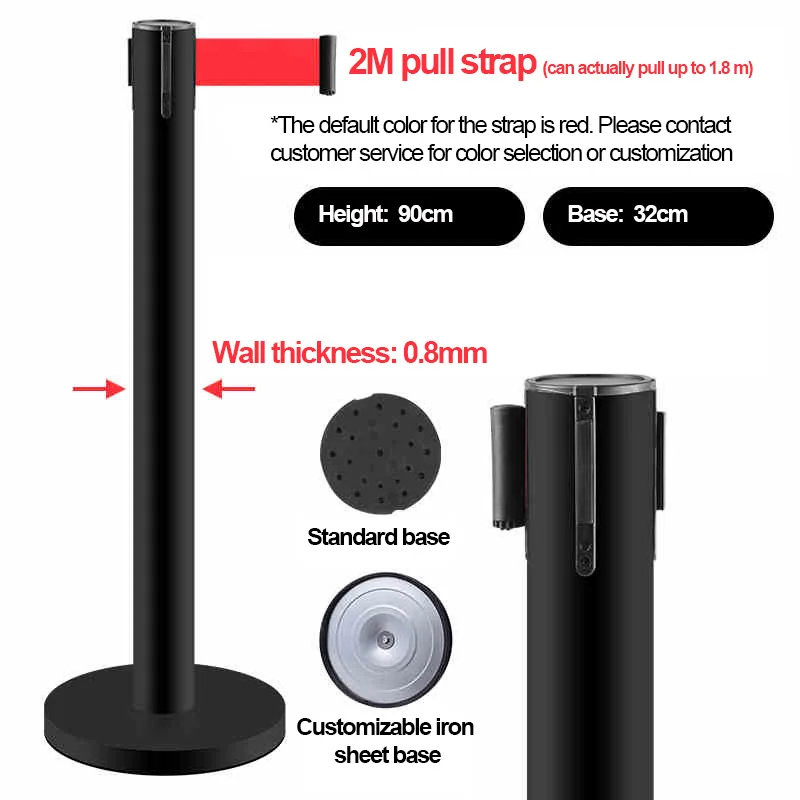 Stainless Steel Crowd Control Stanchion With 2M 3M 5M Retractable Belt Barrier