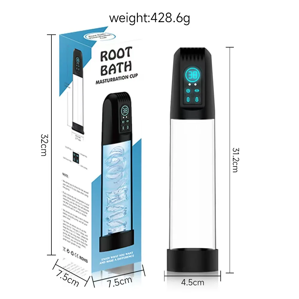 Water Bath Penis Pump Penis Enlargement Pumps Sex Toys For Men Vacuum Masturbator Automatic Rechargeable Penis Extender Trainer