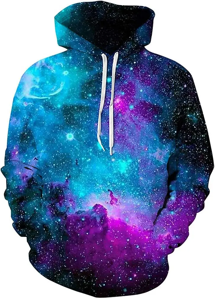 Fitspi Wholesale Custom Unisex 3d Novelty Hoodies Dropshipping Print Galaxy Hoodie Pullover Sweatshirt