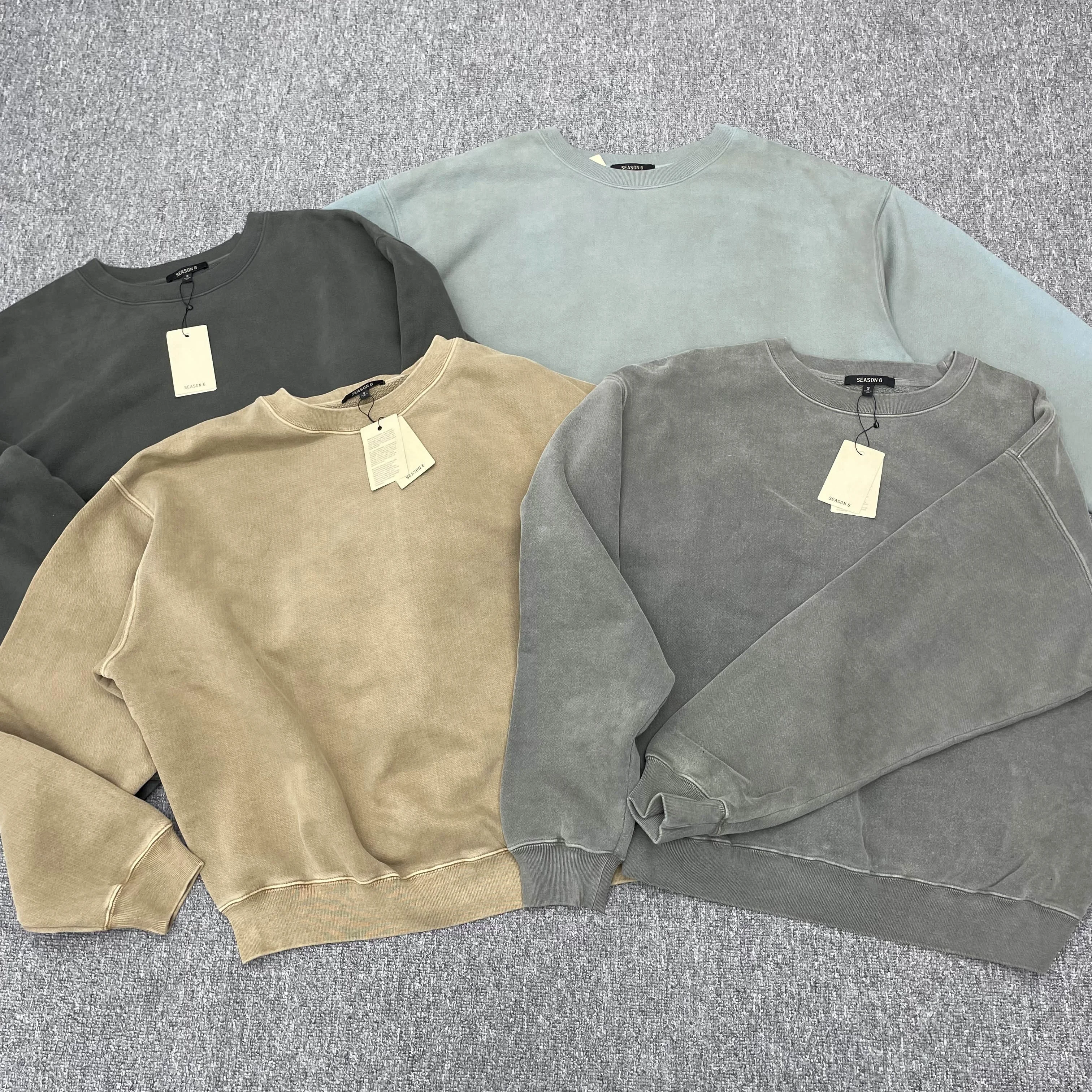 Custom heavyweight crewneck sweatshirt for men blank sweatshirt fleece vintage wash crew neck sweatshirt