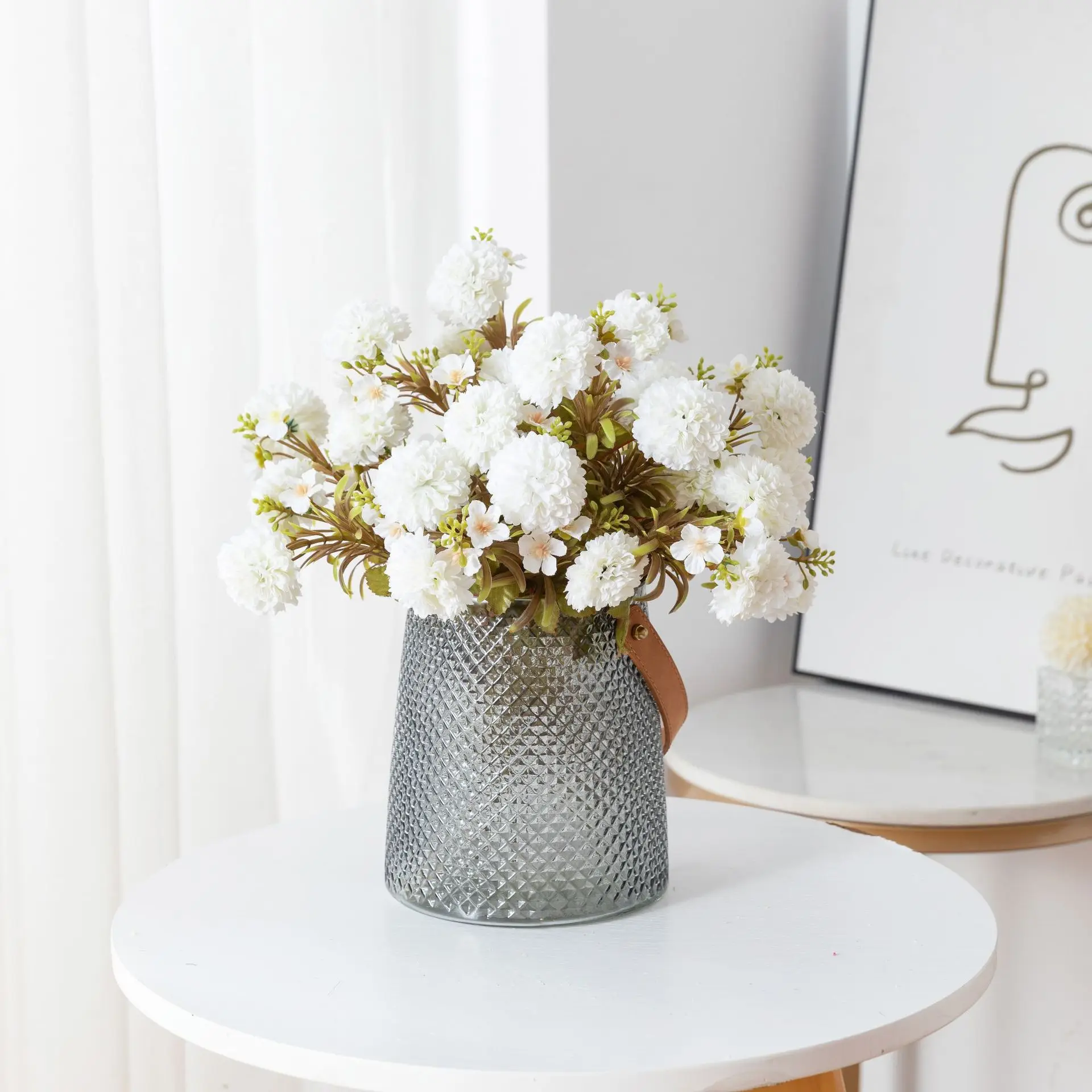 Fall In Color New Arrival In Stock 6pcs Dandelion Simulated Bouquet Wedding Material Arrangement Decoration Artificial Flower