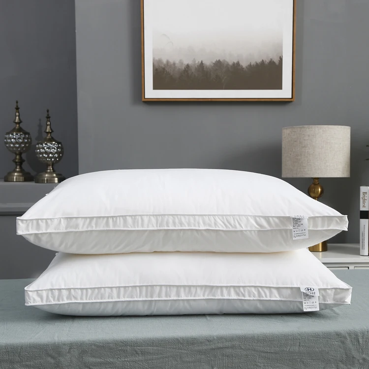 Star Hotel High quality Printing Stuffing Material White  Goose Down Luxury Hotel Bedding Pillow