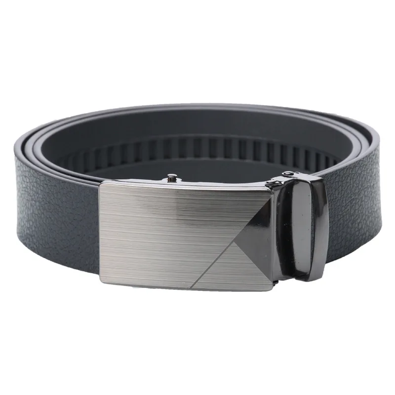 Wholesale Male Ratchet Waist Straps Gift Automatic Buckle Belt Black Strong Casual Business Men Leather Belts