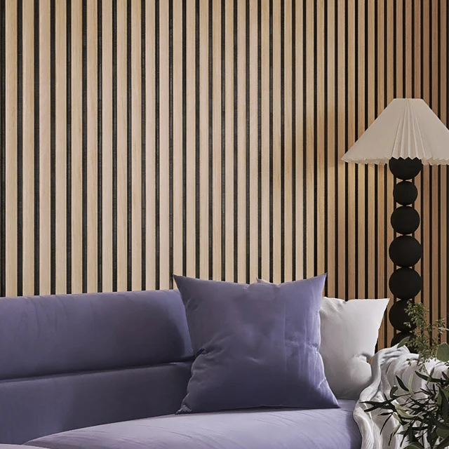 KASARO Akupanel Acoustic Slat Panel Wood Grooved For Studio Room Soundproof Wall Panel