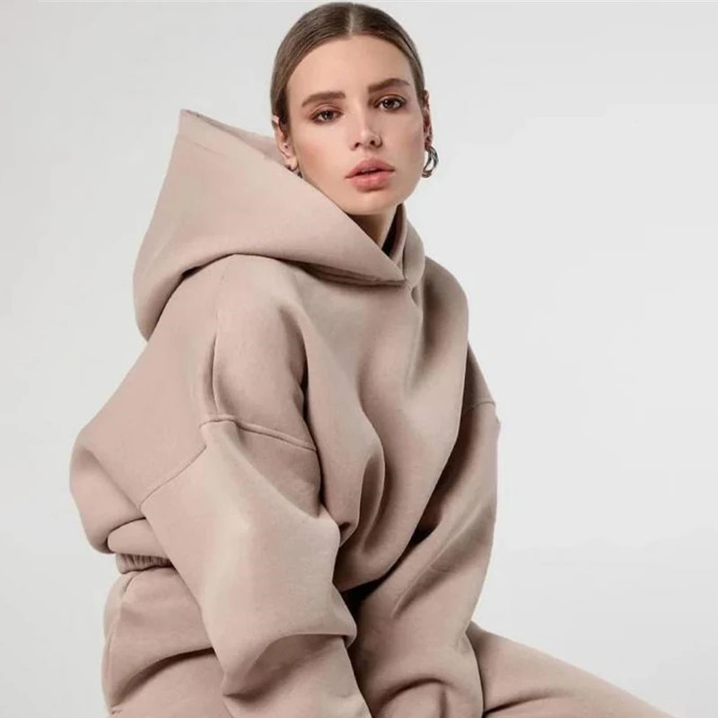 Новинка джоггеры Джоггеры для спортзала на заказ толстый комплект из 2 предметов для тренировок женский укороченный топ оверсайз спортивные брюки и толстовка комплект для женщин спортивные костюмы