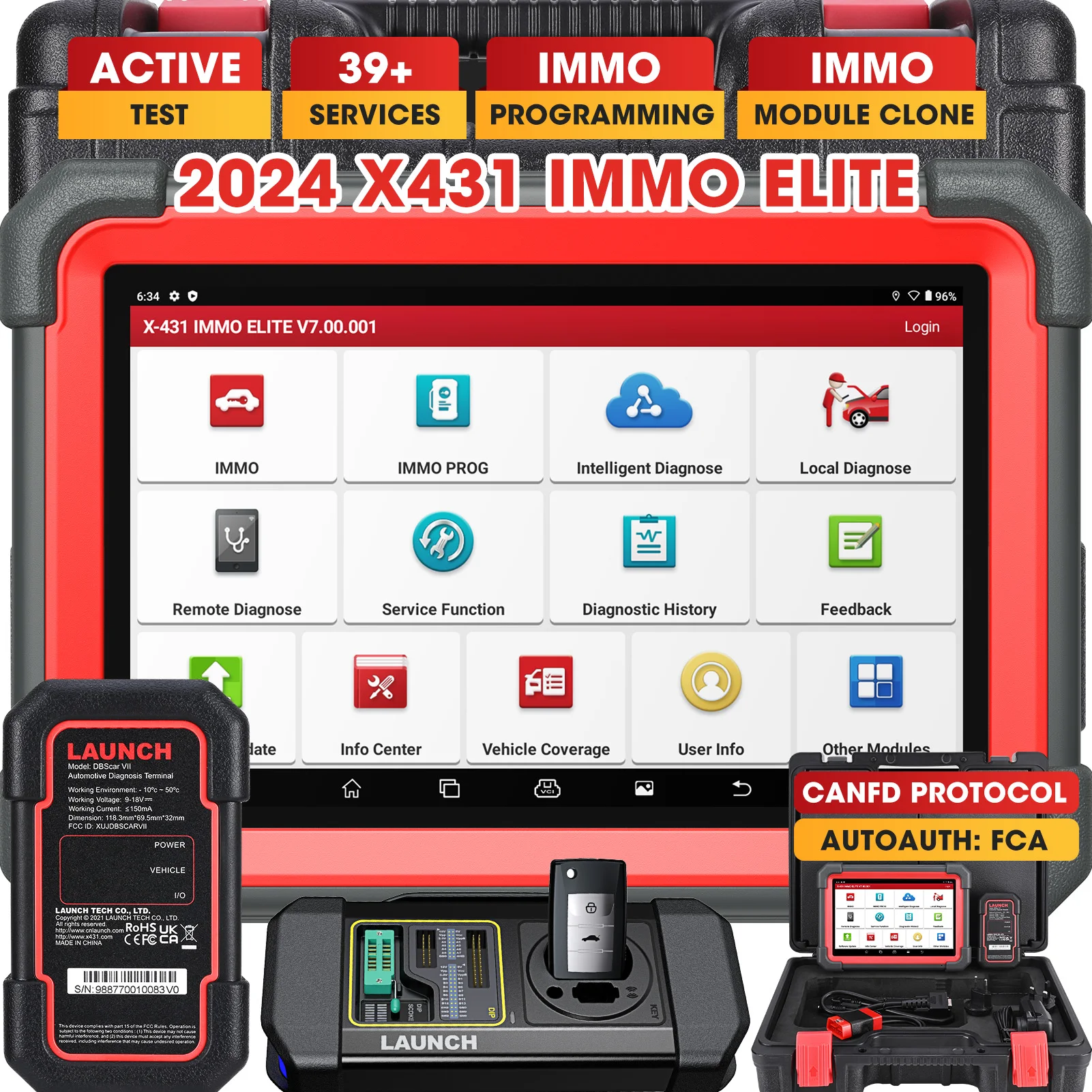 advanced launch x431 immo elite plus with xprog3 key programming anti-theft matching tool oe-level all system diagnoses scanner
