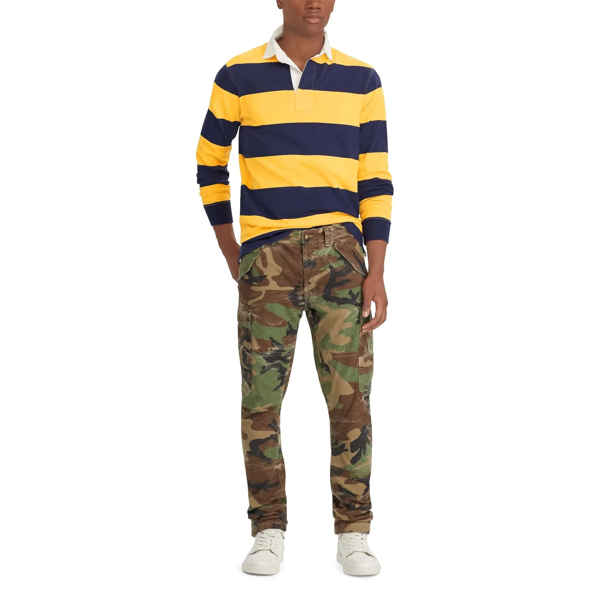 Custom Logo print and stitched 4 inch striped loopback cotton vintage rugby shirts jersey