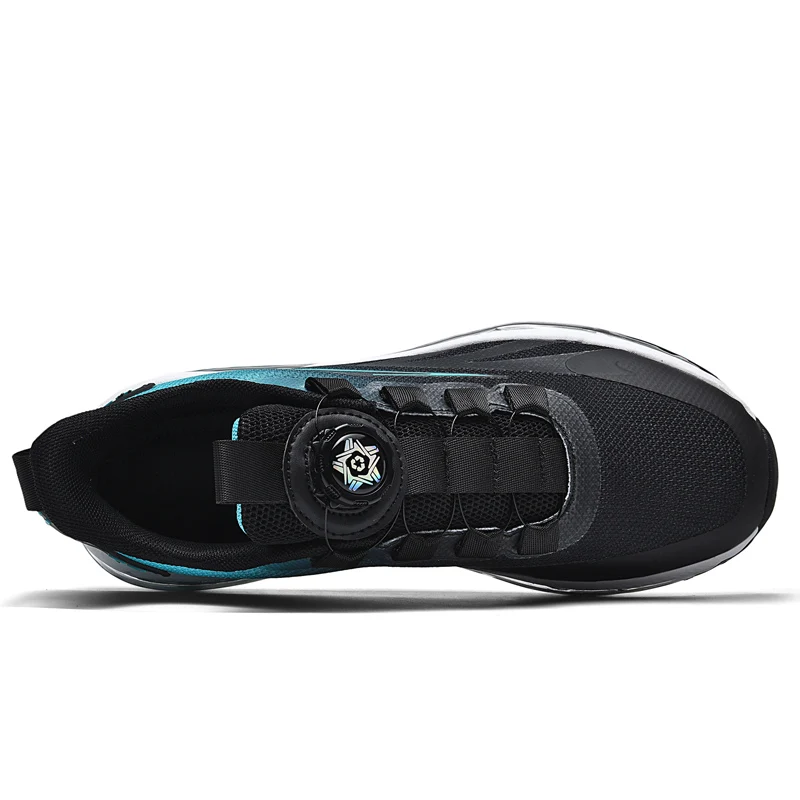 Brand Logo Custom Men Plus Size US 13 14 Sneakers Easy Wearing Air Cushion Rotary Knob Blank Sports Running Shoes for Lazy Man
