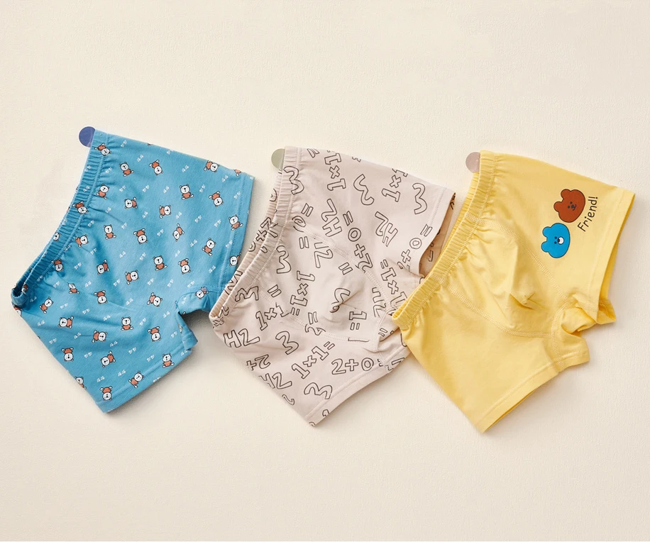 Boys 100% cotton boxer shorts cartoon Print underwear for kids organic cotton pants available boys
