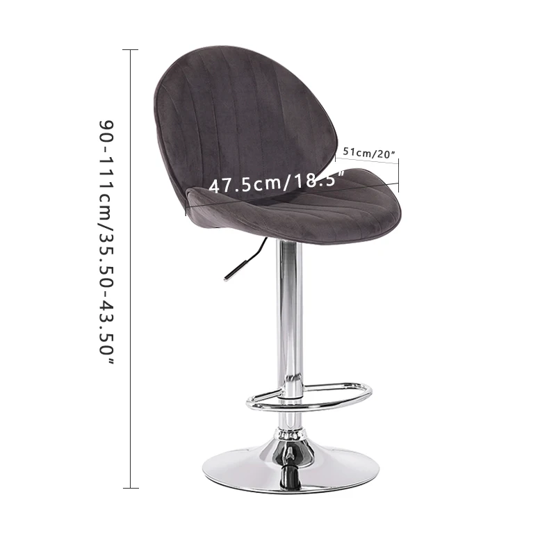 China Factory Nordic Style Kitchen Bar Chairs Customized Adjustable Swivel Bar High Stools