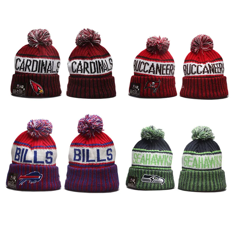 Wholesale American Football Beanie Hat Beanies Embroidery Winter Hats knitted Caps for 32 teame