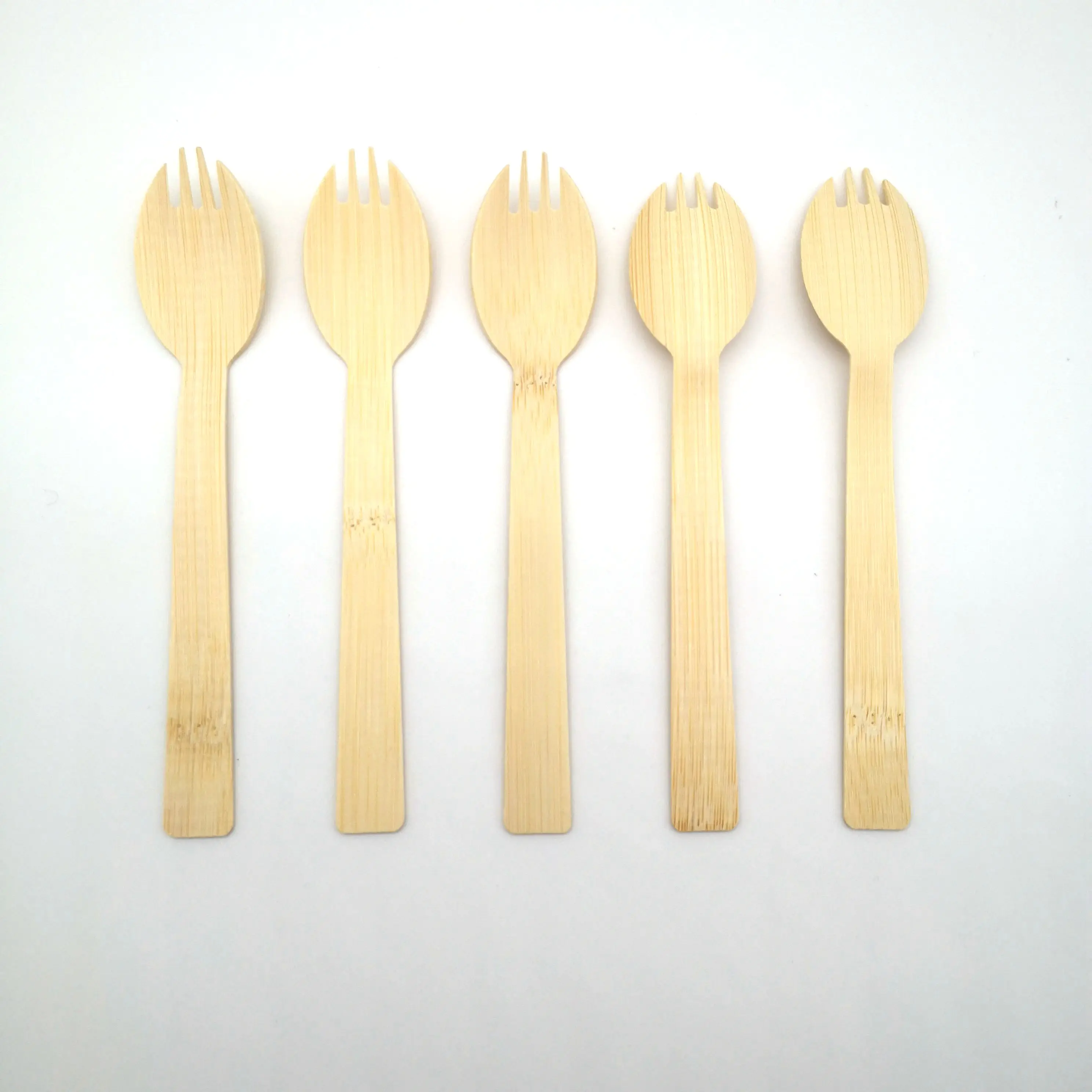 Eco-friendly  Disposable bamboo spork  Spoon Fork 2-in-1 Cutlery