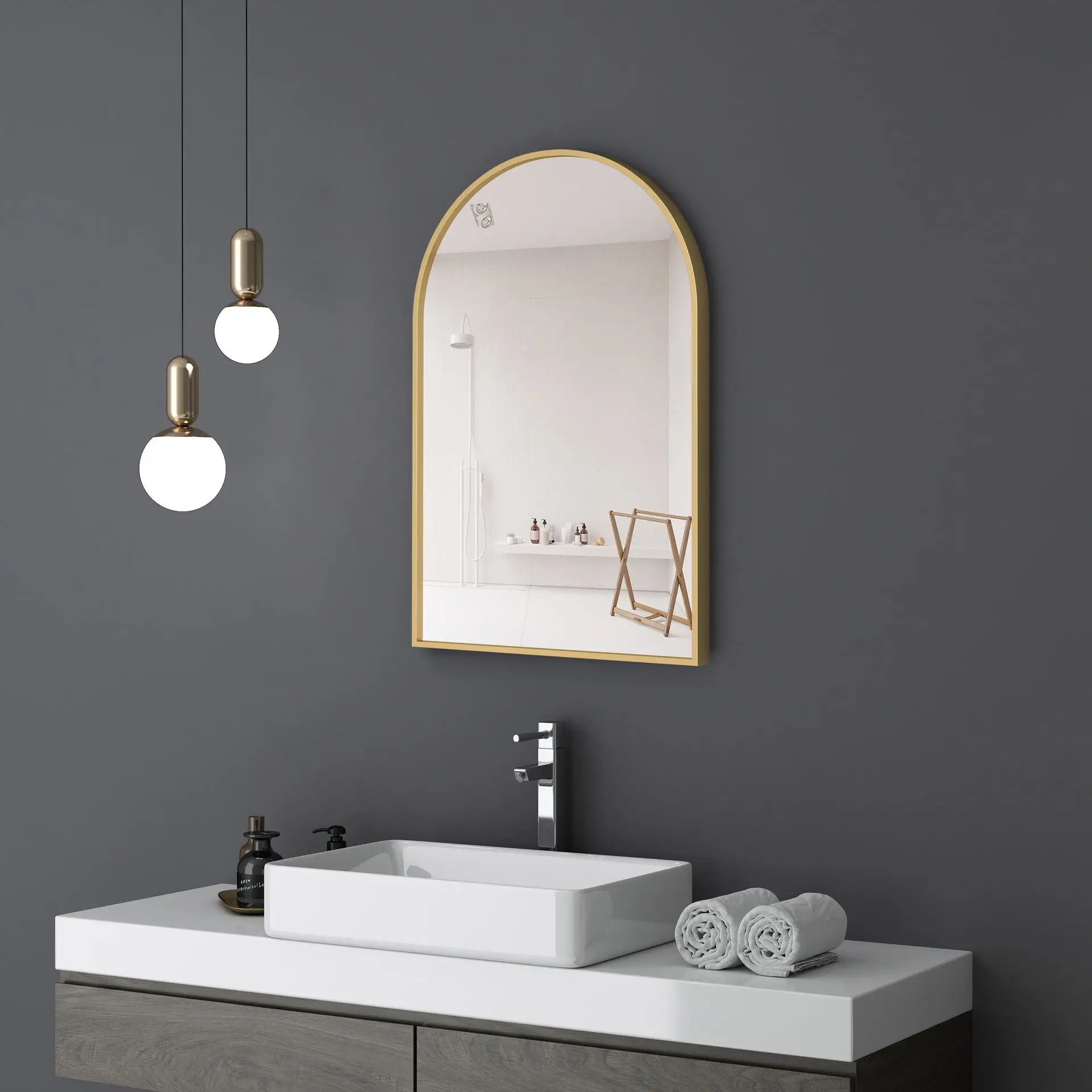 Nordic wall hanging art fitting makeup bathroom vanity  wall-mounted toilet porch decorative mirror