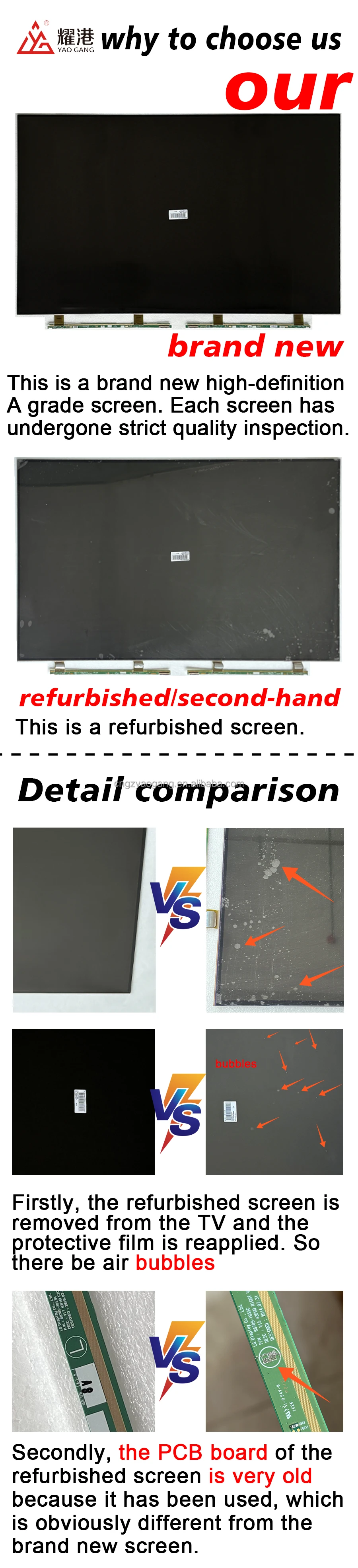 2024 Hot Sale LED LCD TV Display Screen Panel 55 Inch For CSOT ST5461D18-2 High Quality