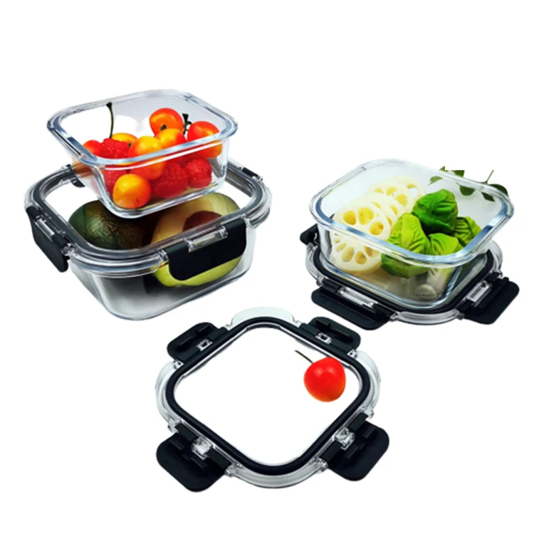 Wholesale Glass Food Container Glass Containers Food Storage Glass Food Tiffin Lunch Box Containers