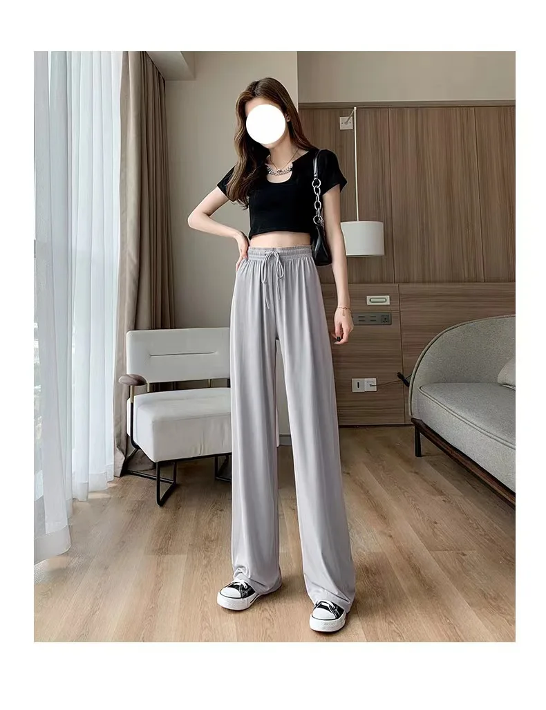Soft Comfort Women Black Pants New High Waist Casual Summer Slacks Pants Women Ankle-Length Long Trousers Female Slacks