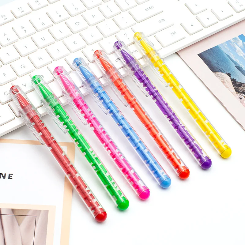 LISEN Toy Pens Novelty Puzzle Labyrinth Game Custom Logo Plastic Funny Maze Ball Pen For Child
