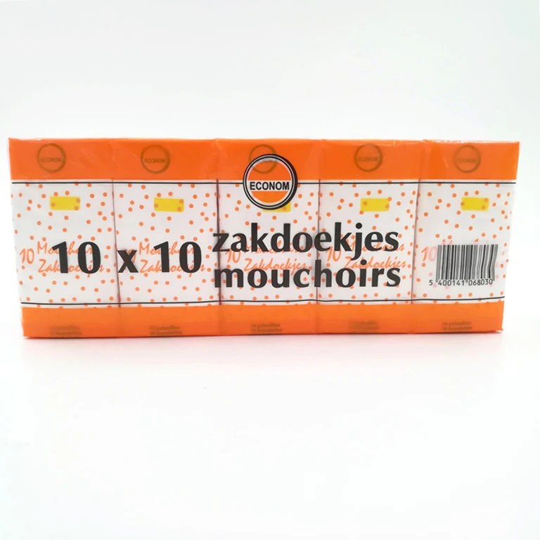 High Quality Small Pack 1/12 Fold Pocket Paper Tissue Pocket Tissue Standard Bulk Facial Handkerchief
