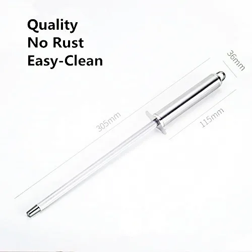 Stainless Steel 7.5 Inches Honing Sharpening Steel for all Knifes, Strong Sharpening Knife Slaughter, Home or Hunting Tools