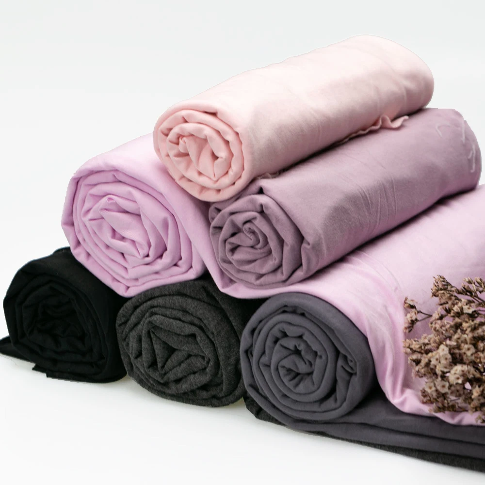 
30 colors instock awesome quality small run wholesale thick 240gsm bamboo fibre lyra fabric for underwear 