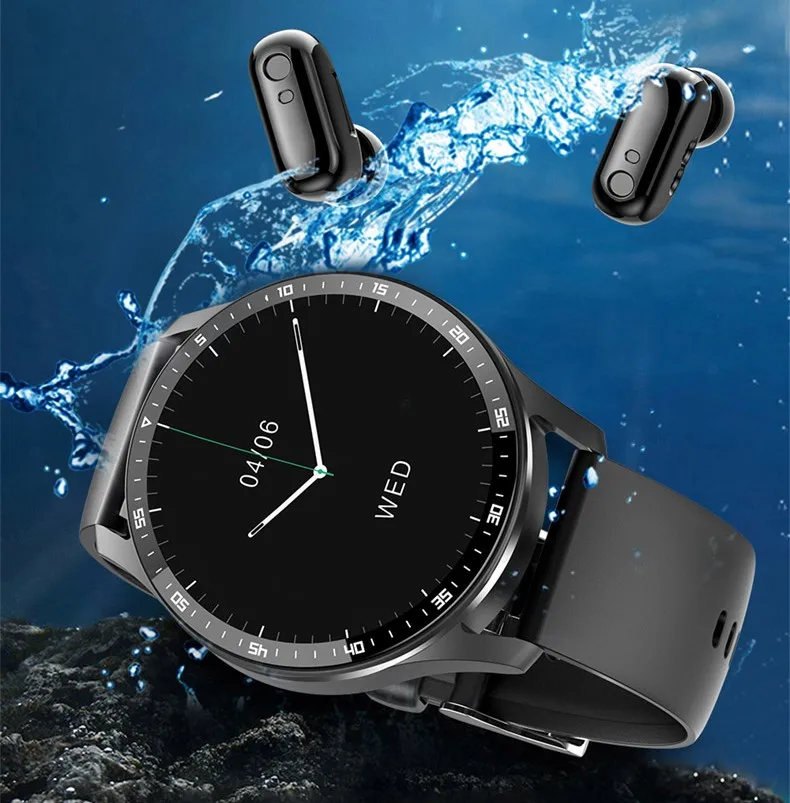 Smart Watch Men Earphones Heartrate Full Touch Screen Sleep Monitor Camera Sport Smartwatch Smart Wristband