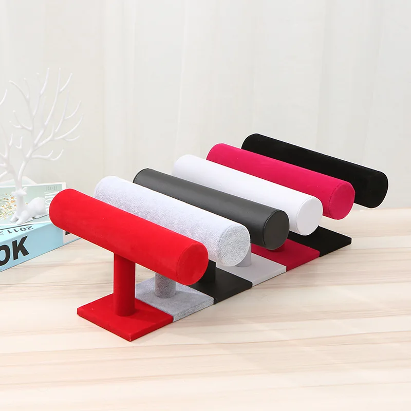 Other Fashion Accessories Rotating Solid Velvet/ Wood/pvc/flannel Jewelry Watch Bangle Bracelet Display Stands For Bracelets
