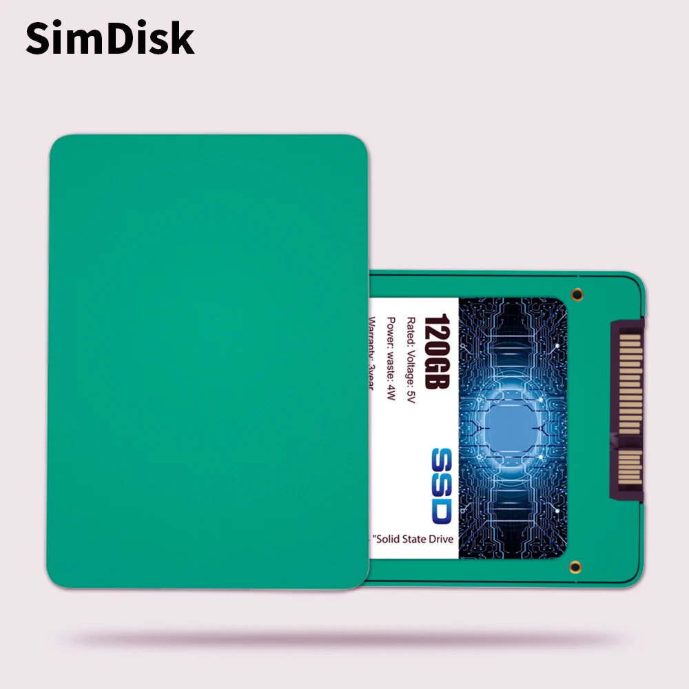 SimDisk 2.5' SATA III Hard Drives120GB 128GB 240GB 256GB 480GB 512GB 1TB Green Plastic Case Hard Disk High Speed HD SSD