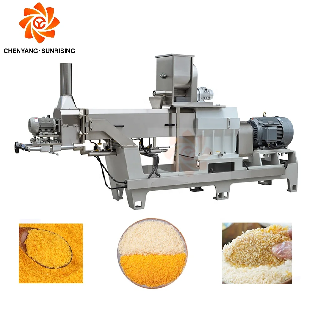 Automatic production line extruder 100-500kg/h panko bread crumb making machine