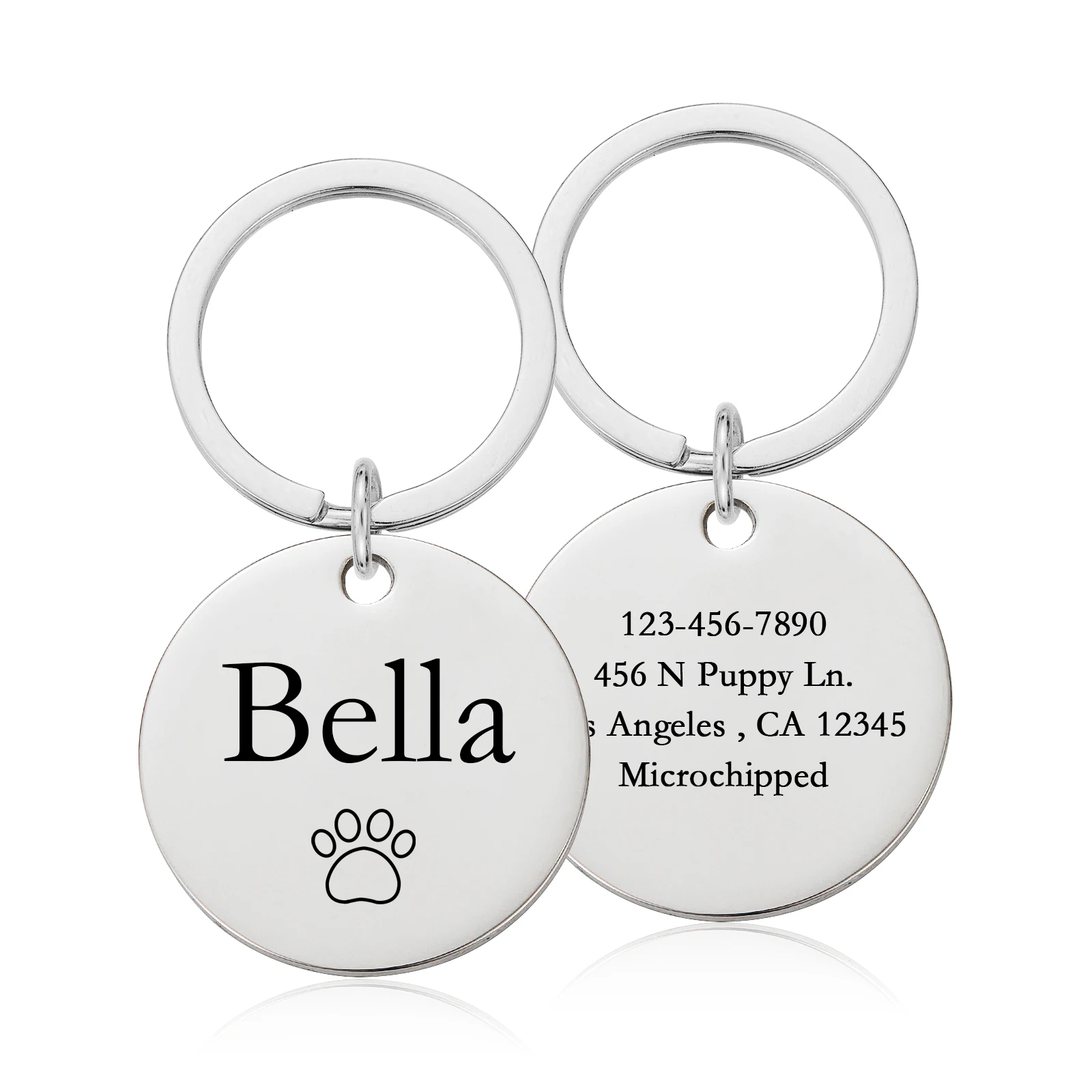 Pet ID Tags Personalized Dog Collar Address ID Tags for Dogs Cats with Free Engraving Customizable Medal Accessories