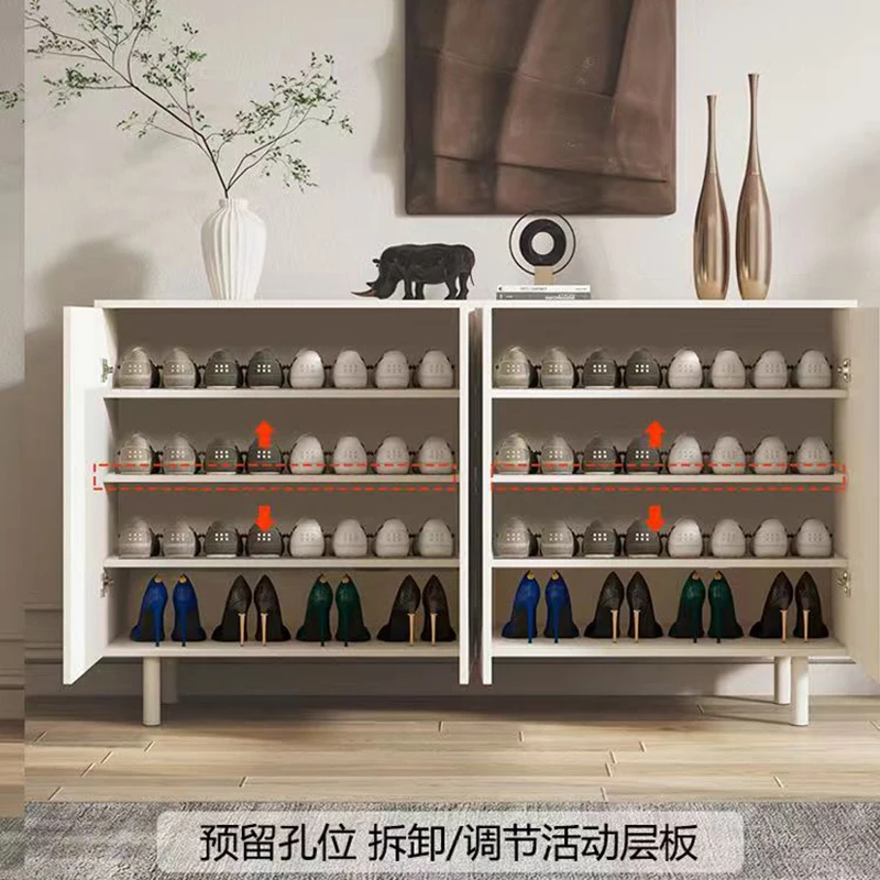 4 Levels Shoe Rack Entrance Console Table Wooden Shoe Organizer Cabinet With Shelves For Living Room Hallway Bedroom