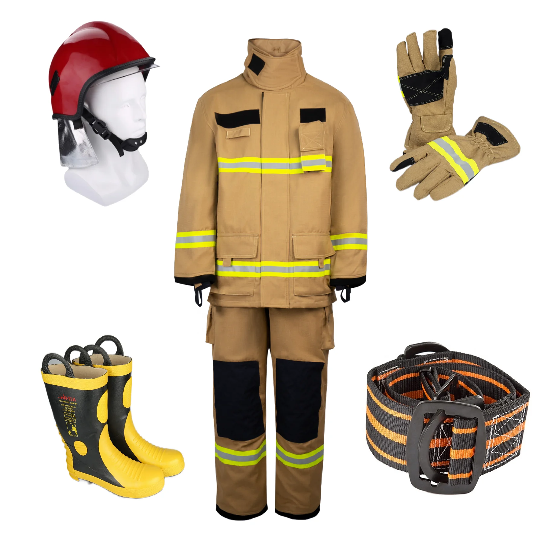 Premium Firefighting Clothes  EN469 Compliant Fireman Suit Nomex Kevlar & Aramid Firefighter Suits for Enhanced Protection.
