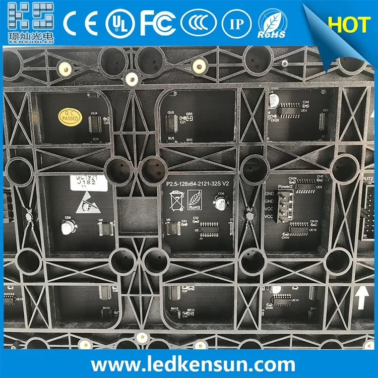 High brightness 5000nit 128*64 pixels indoor full color rear service window advertising 320*160mm P2.5 led display module