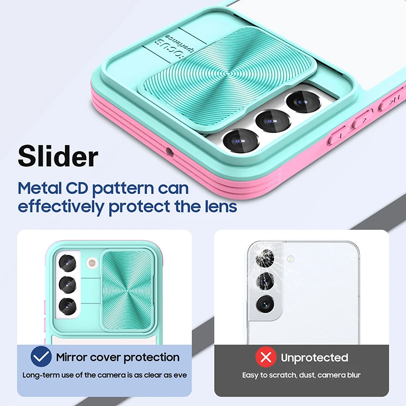 2022 New Design Protection Film With Slider Camera Lens Clear Phone Case For Samsung Galaxy S22 Ultra
