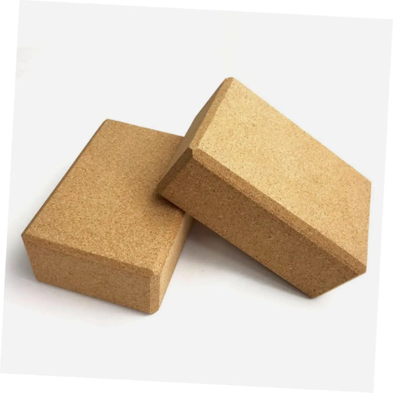 JIKE Customized Logo Sustainable Shaped Friendly High Density Cork Yoga Block Bricks Eco Friendly Yoga Block wood yoga block