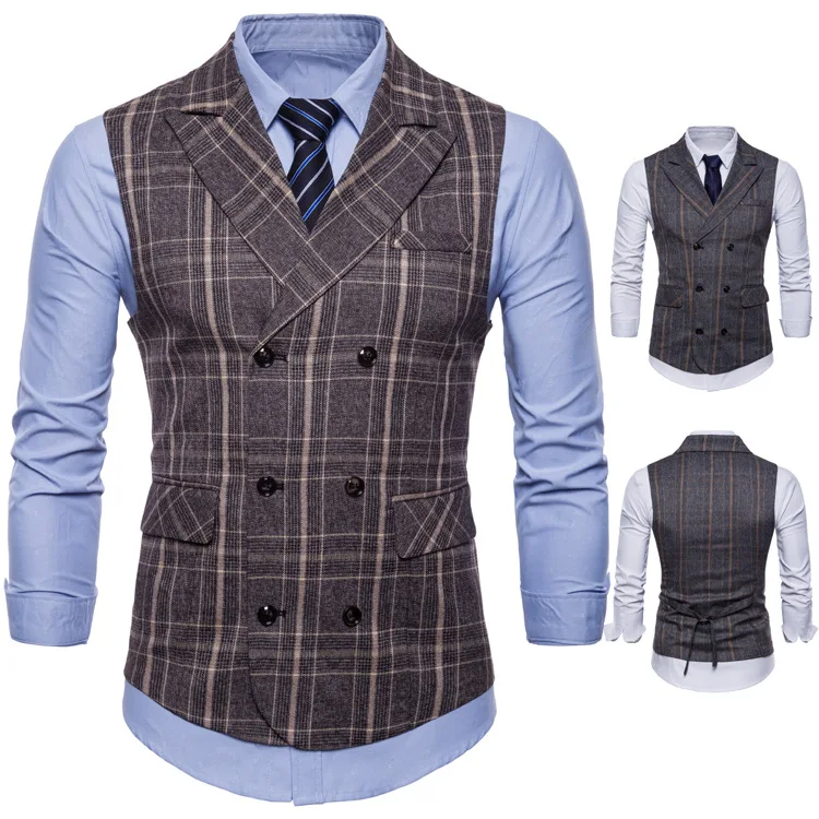 fast shipment men slim fit formal business vest wedding best man suits waistcoat