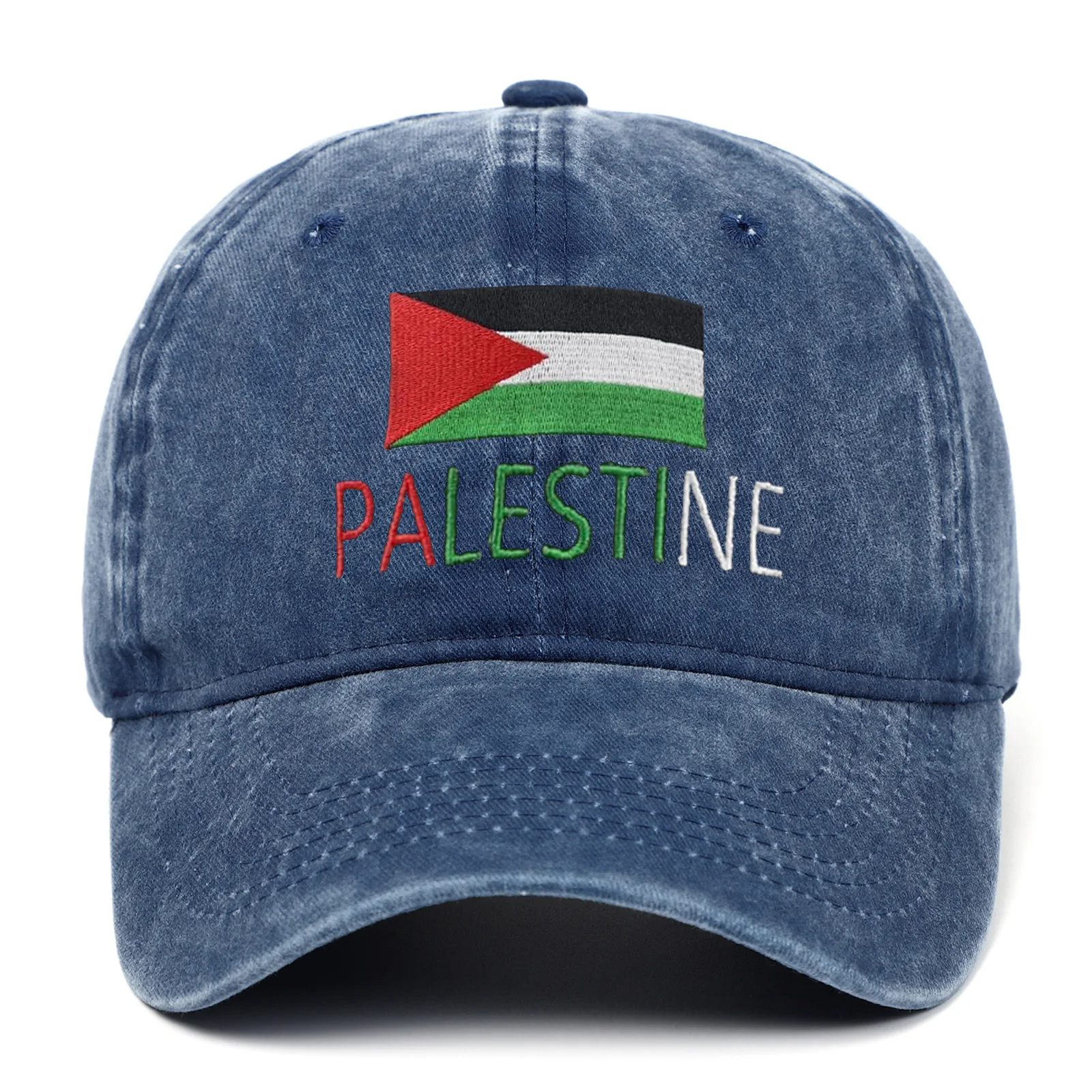 Hot Sale Sun Visor Baseball Trucker Hats Palestine Flag Embroidery Vintage Washed Hats Outdoor Activity