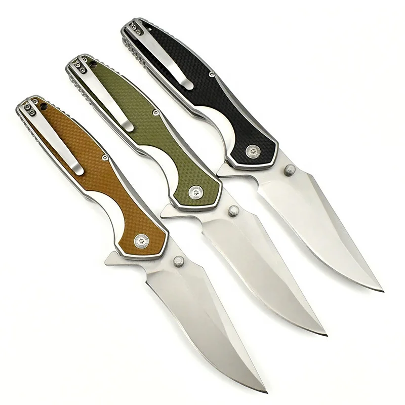 High Quality Ball Bearing Tactical Folding Camping Knife D2 Steel Blade G10 Handle Survival Hunting Multi-Function EDC Tool