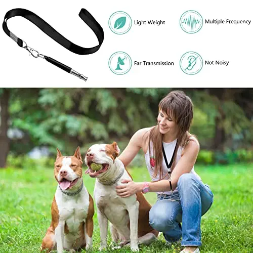 2 Pack Adjustable Ultrasonic Silent Dog Whistle Professional Recall Dog Training Whistles to Stop Barking
