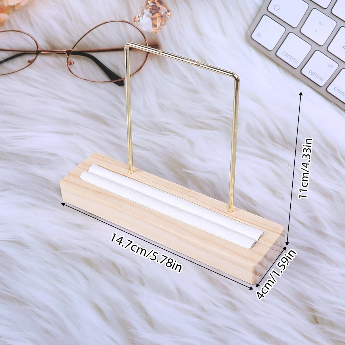 Jewellery Display Rack Simple Metal Solid Wood Ring Bracelet Earring Organizer Jewellery Display Storage Stand