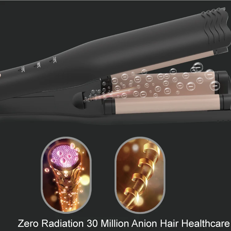 portable small negative ion tourmaline ceramic fast heating  waves shape curlin deep U waver hair curler