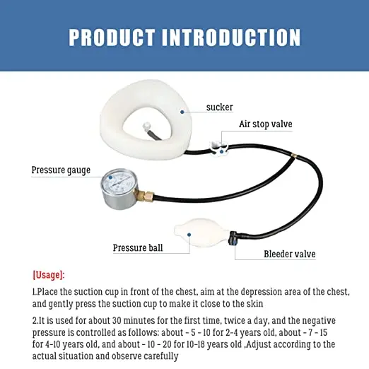 Vacuum Bell Pectus Excavatum Funnel Chest Brace for Children Mend and Women