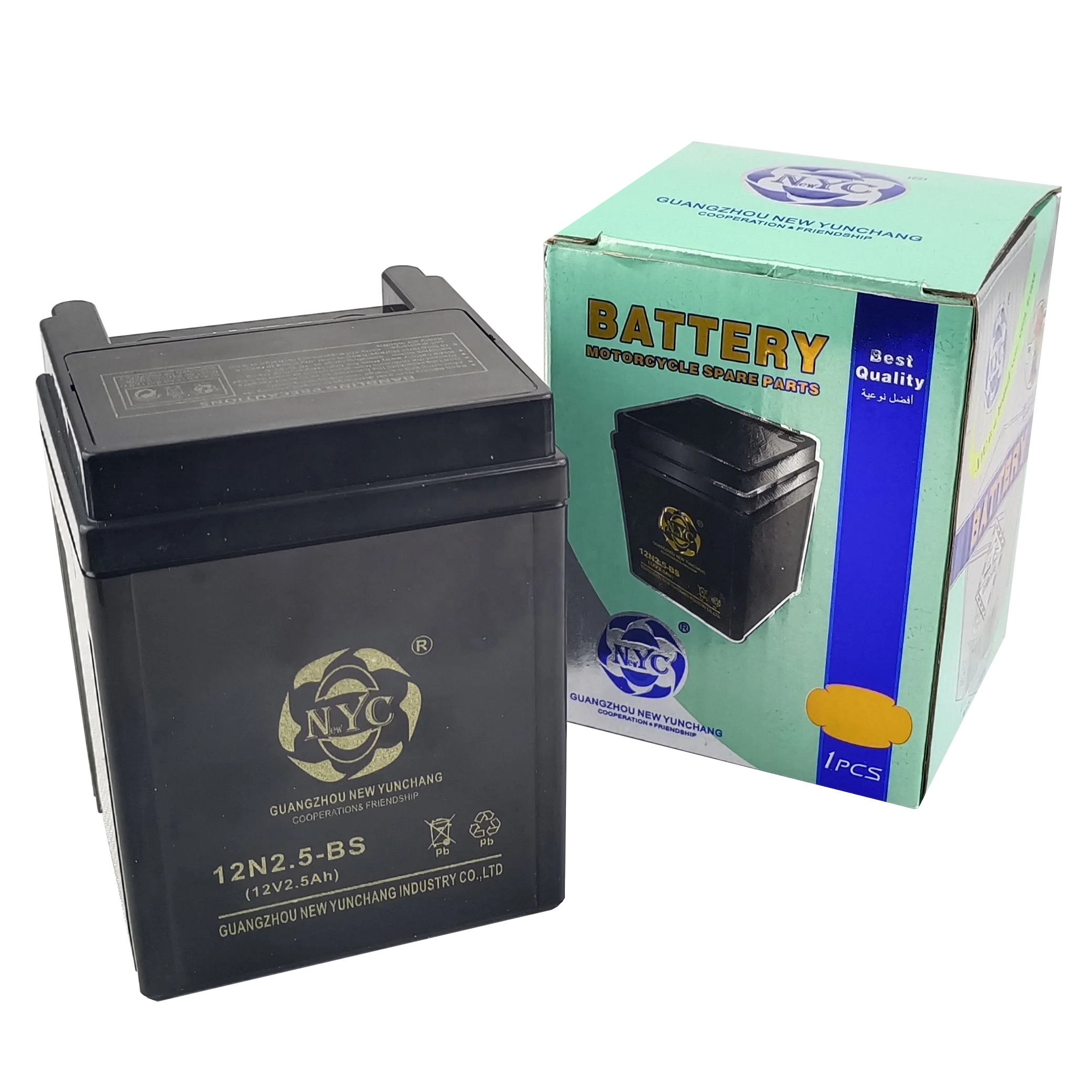 OEM High Performance 12V Removable 12N2.5 Motorcycle Battery