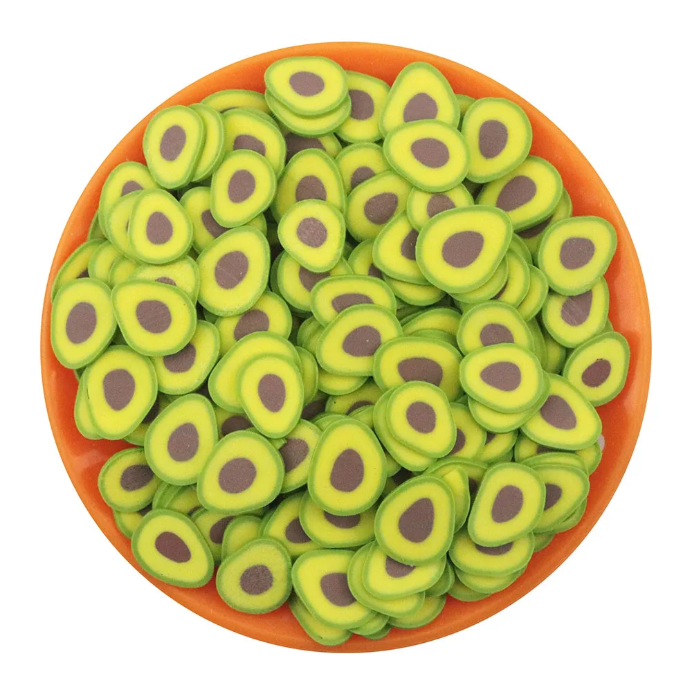 100G Fruit Polymer Clay Love Heart Avocado Slices Polymer Clay Sprinkles Slices For Slime Filler DIY Clay Crafts Nail Art