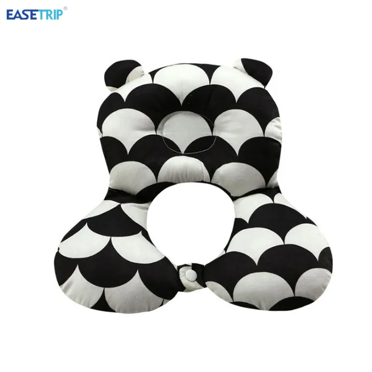 
Custom Flower Cloth Cotton Baby Safety Seat Headrest Neck Support Travel Pillow for Kids 