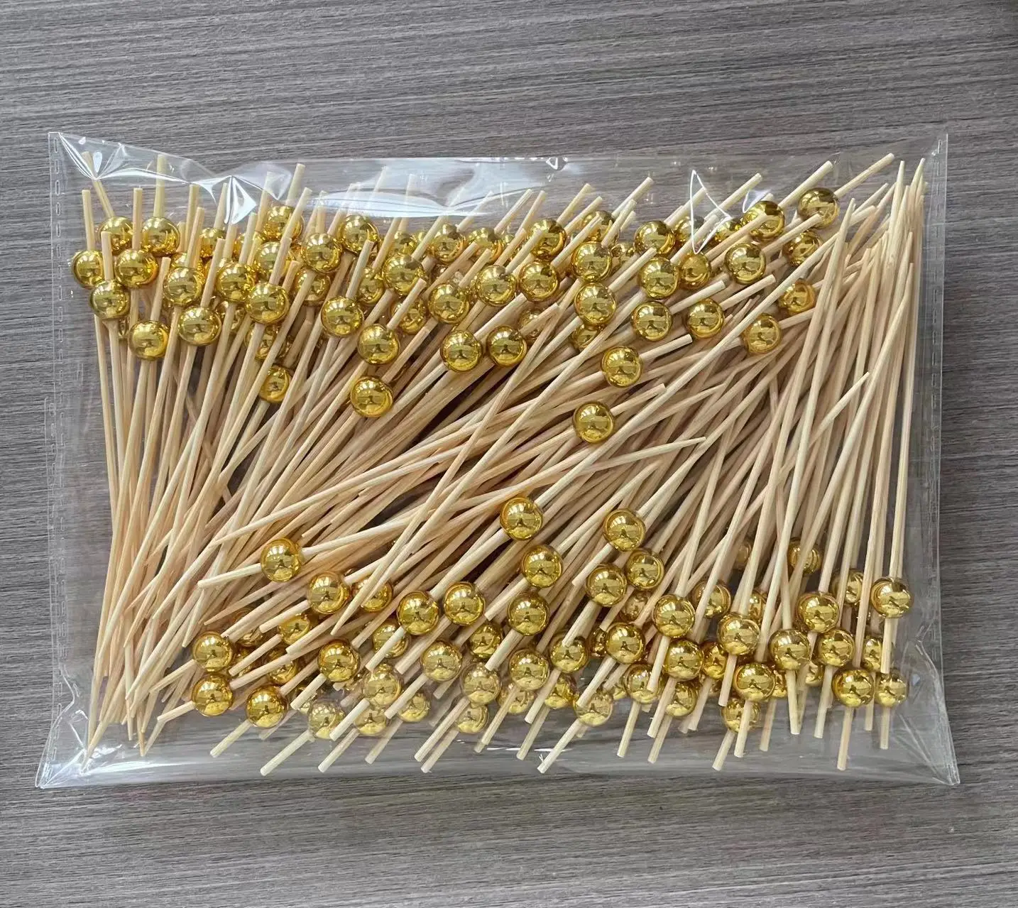 Handmade 4.7 Inch Bamboo Wooden Fruit Stick Eco-Friendly Disposable Food Skewers Cocktail Charcuterie Cup Custom Party