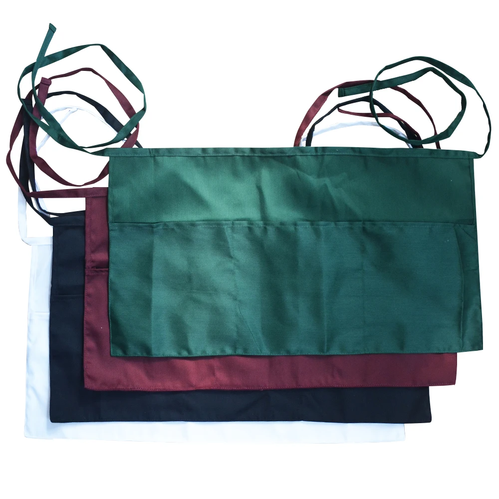 
Недорогие модные рекламные фартуки для кухни и бара, фартуки с бюстом, половина хлопка, оптовая продажа пустых хлопковых фартуков 